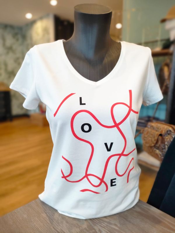 Pieces - T-Shirt Manu imprimé love L'Atelier St Martin